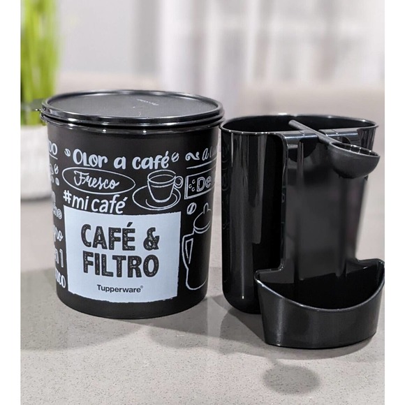 Tupperware Other - Tupperware Coffee Station Canister Set Holds Filters & Coffee Black W/LID NEW
